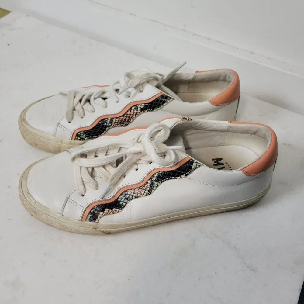 Madewell Sidewalk Low-Top Sneakers Snake Embossed Leather: Wave Edition 8 - Picture 4 of 13
